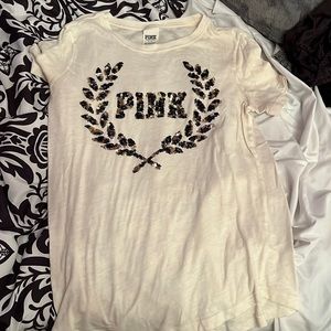 Cream colored vs sequin t shirt